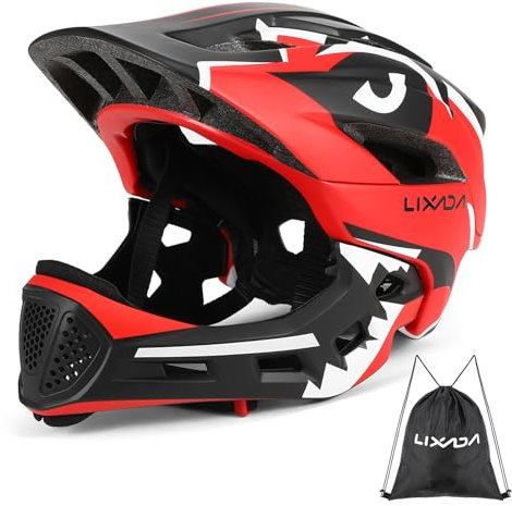 Lixada Kinderhelm, Kinder Fahrradhelm, Integrierter Helm mit Abnehmbarem Kinnschutz Kindersport Schutzhelm zum Radfahren Skateboarden Rollschuhlaufen