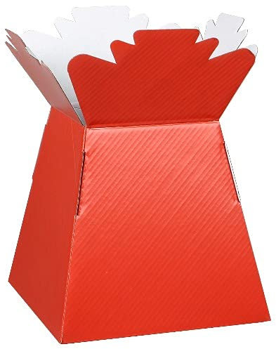 Inerra Florist Boxes Living Vases for Flowers and Bouquet Box Making - Pack of 5 (Red)