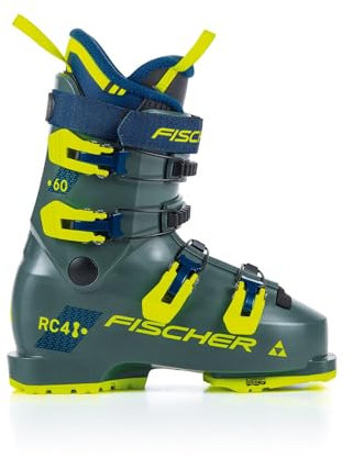 VDP GripWalk - Scarponi da sci per bambini/ragazzi – Fischer RC4 60 JR Junior – MP25.5 EU40 – Colore: grigio – Scarponi da sci per bambini/ragazzi – Flex 60 – Stivali da sci per ragazzi – Stivali da