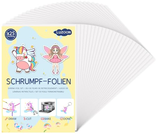 LUZOON 25pcs Feuille Plastique Fou A4, Plastique Magique Fou Translucide Transparence Totale, Epaisseur 0,3 mm, Taille 20 * 29 cm (A4-25pcs)