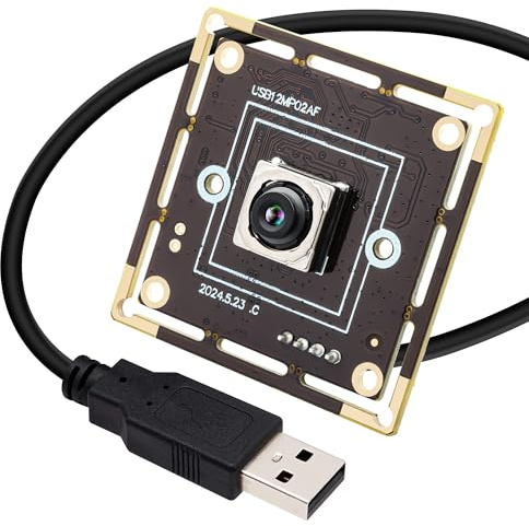 IFWATER PDAF USB Camera Module 12MP 300ms Fast Autofocus 4K Webcam Module High Speed 3000P 15fps 1080P 60fps with HFOV 65 Degree No Distortion Lens Cam Plug and Play for Raspberry Pi Windows Mac OS