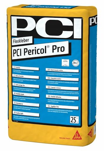 PCI Pericol PRO Colle flexible mortier mince pour la pose de carreaux en céramique et de plaques en grès, grès et grès cérame 25 kg