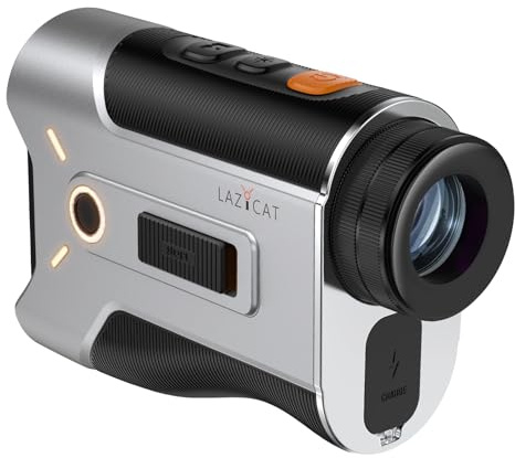 LAZYCAT Golf Rangefinder with Slope,1200 Yards Laser Range Finder Golfing Dimmable,Range Finder Golf 7X Magnification,Flag Lock Vibration,Measure Speed,Rechargeable with Magnet,Golf Gifts for Men