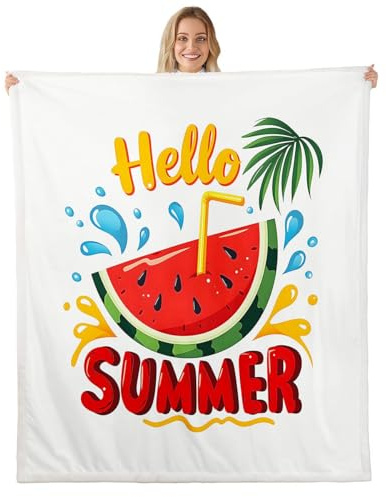 Homewish Manta de forro polar con diseño de frutas rojas para bebé, 76 x 102 cm, diseño de sandía, cálida manta de sherpa con diseño de salpicaduras jugosas, manta de felpa mullida de dibujos animados