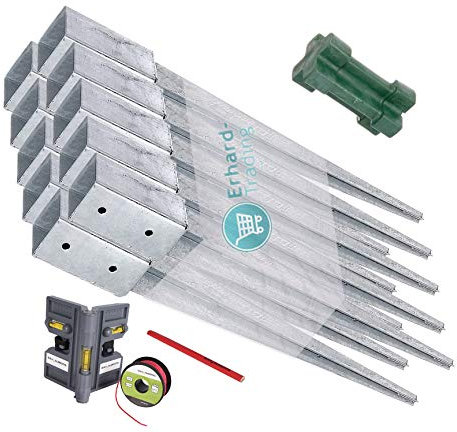 GAH-Alberts Einschlag-Bodenhülsen 10er-Set Einschlaghülse für Vierkantholz-Pfosten/Zaun 101 x 101 mm 900 mm
