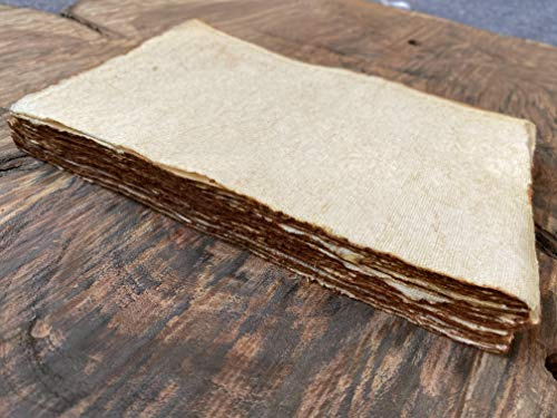 Wanderings Papier Vintage Fait Main à Bords Irréguliers - 5,8 x 8,3 / 15 x 21 cm (A5) - Lot A5 de 50 Feuilles pour Écrivains, Invitations - Papier Recyclé Épais de 150 GSM