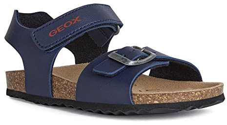 Geox Garçon J Ghita Boy B Sandales, Navy/Red, 35 EU