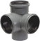HT Pipe Double Junction DN 110 with 90° Elbow Double Connection Branch Forming Piece Corner Double Junction (DN 110/110/110 90° Right-Left)