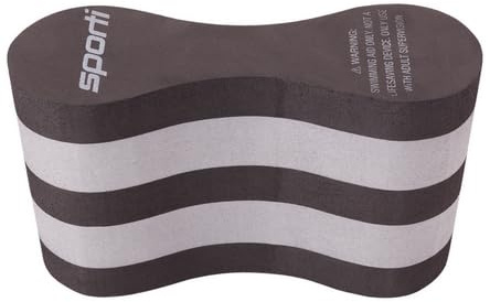 Sporti Adult Pull Buoy Swimmer Training Aid, EVA Foam - Black/Grey