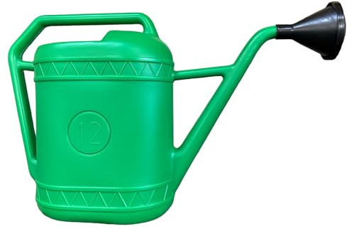 eacommerce - Innaffiatoio da Giardino in PVC | Beccuccio Lungo e Doccetta | Ideale per Piante, Verde, 12 Litri, Plastica