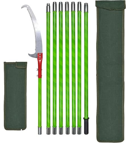 Astsäge Teleskop, 8M Handsäge Baumsäge für hohe Äste,Einstellbare Länge Seilzug Gartensäge Baumsäge mit Tragetasche.Baumsäge Gartengeräte-Set ，Pruning Saw with Telescopic Saw with Telescopic (8 m)
