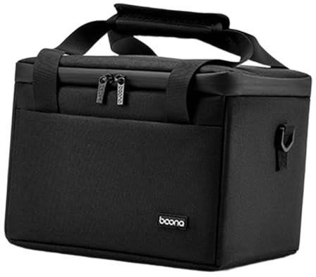 BaotyJie Bolsa de almacenamiento para proyector Estuche rígido de viaje Impermeable Cremallera doble Protección portátil Estuche de viaje versátil Estuche de, Negro