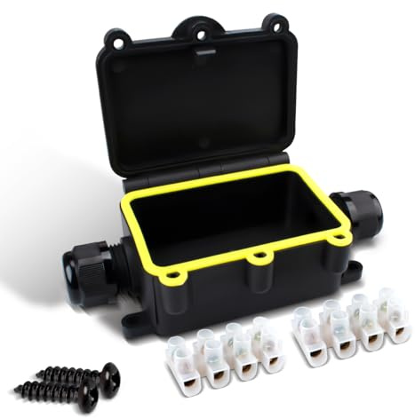 Innfeeltech 1 pièce Boîte de dérivation électrique étanche, extérieur Boîte de jonction de câbles étanche LF-2068-2T, 2 voies pour fils de 5 à 12mm de diamètre