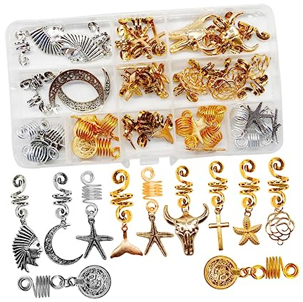 PENIKOKO 33 piezas Adornos para Dreadlocks Accesorios de Pelo Joyas para Cabello Decoración Africana Perfectos para de Trenzas y Dreadlocks