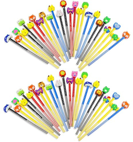 40 Piezas Lápices Bonitos Con Goma, Lápices De Madera Para Niños, Lápices De Grafito, Premios Para Fiestas Infantiles, Material Escolar (Rosa)