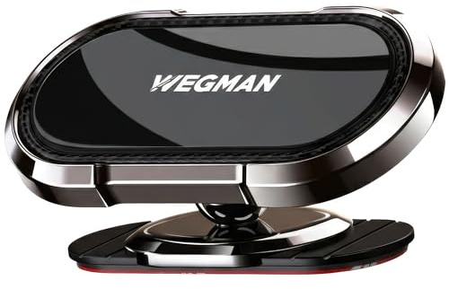 Wegman Support Téléphone Magnétique Voiture, [Aimant Super Fort] Tableau de Bord, Rotation à 360° et Inclinable, Tout-Terrain Antichoc, Universel Convient pour iPhone, Samsung, Smartphone, Support