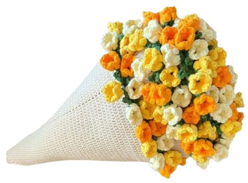 Suministros de manta de flores de ganchillo para adultos principiantes hechos a mano con video tutorial paso a paso instrucción floral ramo manta para principiantes