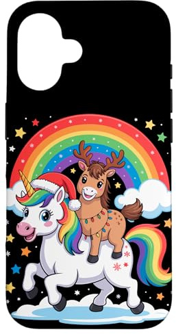 Cheval Licorne Arc-en-Ciel Équitation Chevaux Coque pour iPhone 16