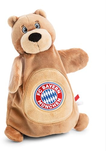 NICI Snuttefilt-handdocka FC BAYERN MÜNCHEN Berni, 26 x 25 cm, brun - 63175 | Snuttfilt för bebisar och småbarn, babygosedjur och snutteduk för flickor och pojkar, mjuk och trygg varje dag