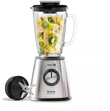 Tefal Blendforce II Glass Jug Blender 800W BL439DG0 Stainless Steel 5 Speeds Pulse Powerful Smoothie & Ice Crush Kitchen Blender