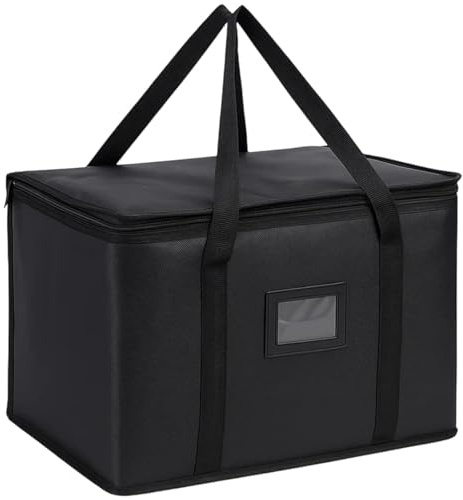Novastream 50L Insulated Food Delivery Bag, Heavy-Duty Zipper Delivery Bag for Groceries, Pizza, Catering, Hot Food & Cold Meals