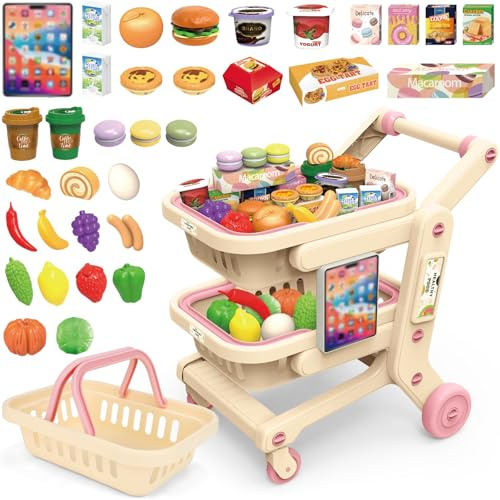 deAO Chariot de Courses Enfant,avec Nourriture et Panier Amovible