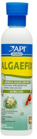 API POND ALGAEFIX (8 fl oz) Pond Algae Control - Copper Free - Clean, Clear Water - Up to 2400 Gallons - Safe for Fish & Plants - Water Gardens & Fountains - Natural Active Ingredient - EPA-Registered