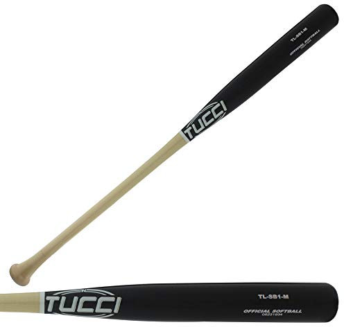 Tucci SB1 Softballschläger, Ahornholz, 86,4 cm, Natur/Schwarz, traditioneller Griff