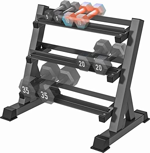 YOLEO Support pour Haltères Ajustables de 3 Niveaux, Stockage d'haltères, Repose Haltères Rack de Rangement pour Musculation à Domicile Max.500KG