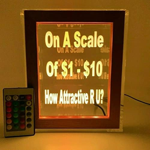 Eye Catching Illuminated Personalized Custom Large 7Wx8.5H Tip Box Money Jar LED Lights Up 16 Colors, Add Photo Logo QR Codes Scan For Tips! Ideal for Bartenders DJ's Bands Performers Service