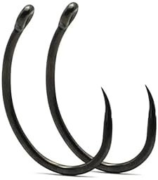 Pack of 20 Premium Quality Curve Shank Barbless Fishing Hooks Teflon Coated Carp Terminal Tackle (Size 8)