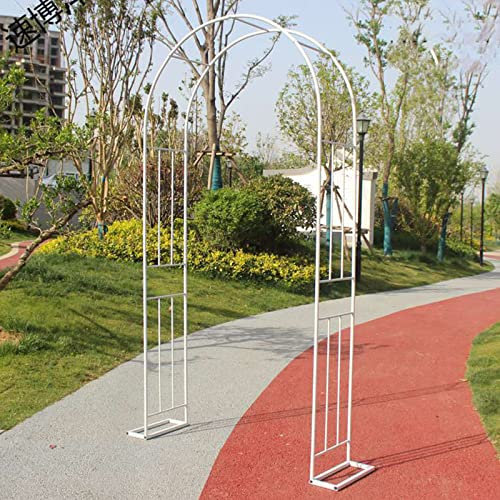 Arco da Giardino in Metallo,Arco per Rose Piante Rampicanti,Resistente Padiglione da Giardino,Pergolati alle Intemperie E Autoportante,con Base,Facile da Montare,White-W260cmxH240cm/102x94in