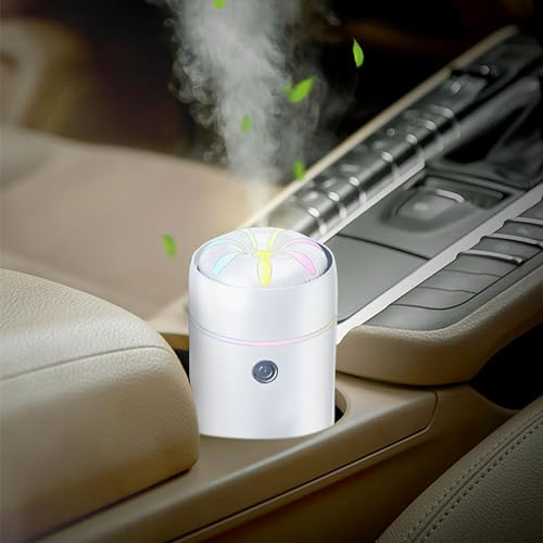 Gonlink Car Diffuser Air Freshener, Portable Small Car Humidifier, Aroma Oil Diffuser Suitable for Bedroom Office Home (White)