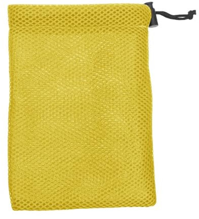 Sharplace Kleine Mesh-Tasche mit Kordelzug, Netztasche, Kordelzug, Netztaschen, Gadgets, Organizer, Aufbewahrungstasche für Golfbälle, Fitnessstudio, Schwimmen, Gelb