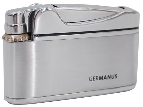GERMANUS Feuerzeug aus Metall, Silber für Kerzen