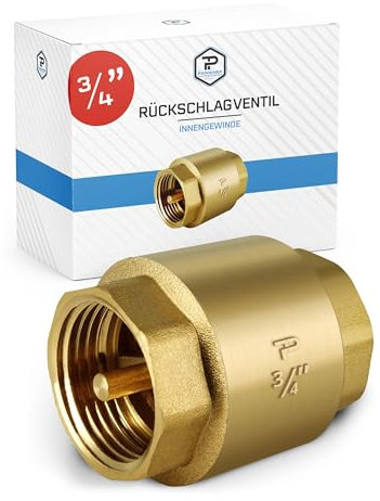 Pangaea Tech Universal Rückschlagventil 3/4 Zoll - rostfreier Rückflussverhinderer mit beidseitigem Innengewinde - Schwerkraftbremse für Wasserleitungen - Rückschlagventil Wasser 3/4 Zoll
