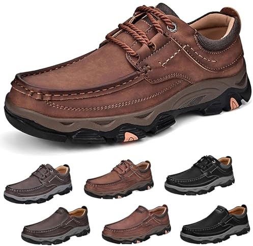 Zapatos Comfymore for Hombres, Zapatos ortopédicos for Caminar, Mocasines de Cuero Genuino, Zapatos de Cuero ortopédicos (Color : Light Brown A, Size : 41)