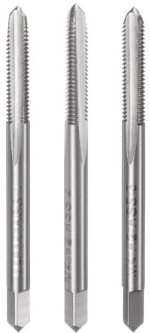 sourcing map 3pcs Metric Hand Tap Set, M4 x 0.7 Taper/Plug/Bottom Thread Screw Taps, High Speed Steel Hand Threading Tapping Tool Kit
