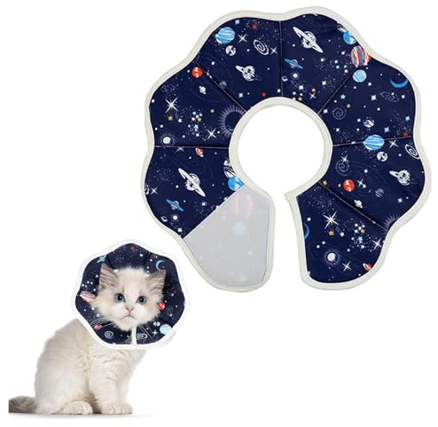 Soft Cat Cone Collar Pet Recovery Collar Justerbar Anti-Lick Efter Operation Skyddande Söt Liten Katt