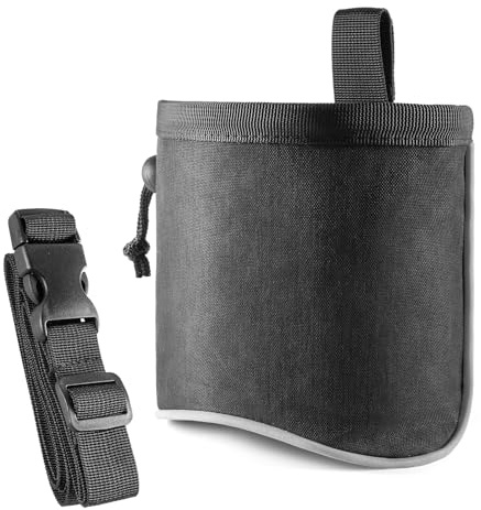 Dog Treat Bag, Hands-Free Training Pouch with Adjustable Waistband for Dog Walking, Travel, Outdoor Use - Black (1 Pcs)