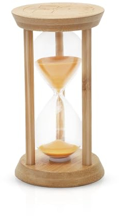 Reloj de arena de cristal, temporizador de arena de 15 minutos de madera, temporizador de reloj de arena, perfecto como reloj de arena para cepillarse los dientes, cocinar, tiempo de juego, regalos