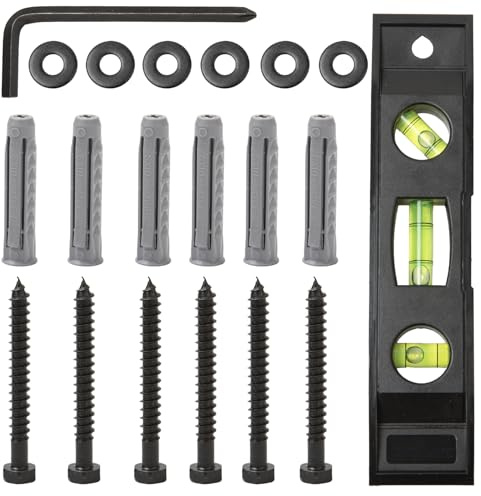 Lag Bolt Kit for TV Wall Mount, M8 Lag Bolts for Wood Stud with Concrete Anchors, Mounting Hardware Set with Allen Key & Bubble Level