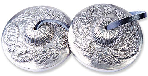 Himalaya Bazaar Tingsha Becken Glocken – einfach zu spielen – Meditation Achtsamkeit Bronze Klangspiel für Chakra Heilung Klang Bad Spirituelle Geschenke handgefertigt Tibetisch