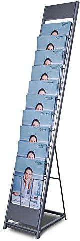 BPT Prospekthalter Prospektständer Zeitungsständer Literaturhalter Anzeige Schrägsteller, Buchständer (26X36X150CM)