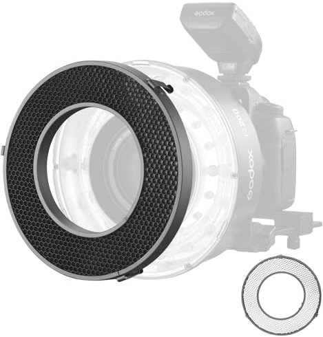 Godox R200-HC20 Grille en Nid d'abeille 20° pour Godox R200 Tête de Flash Annulaire, Accessoire D'éclairage pour Photographie Créative, l'art, Publicité, Prise de Vue de Produits.