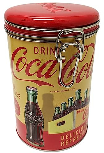 Distress Printed - Coca Cola Round Lock Top Lid with Clasp and Lock