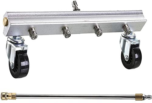 YUET Car Undercarriage Pressure Washer Broom Water Brush Kit with Wand for Pressure Washer, Under Bodywork, Sidewalk, Patio, Sweep Driveway, Power Washer Cleaner, Deck, 4000 PSI, 13 33cm