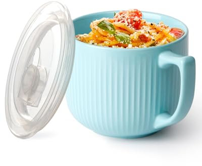 NUTRIUPS 900ml cuencos para microondas con tapa, cuenco con asas para sopa, ramen taza con tapa, soperas