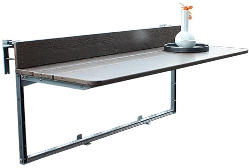 Table De Balcon Pliable À Suspendre, Hauteur Réglable Table De Balcon, Table De Balustrade De Balcon Pliable, Table Suspendue Rabattable, Pour Balustrade Terrasse Extérieur Jardin Bureau ( Size : 27x8