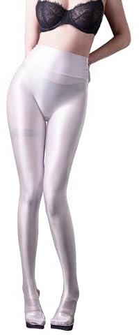 SOFSOT Ultra Sheer träningsleggings blanka tights för kvinnor kontroll topp till midja strumpbyxor magkontroll glansig trosslang
